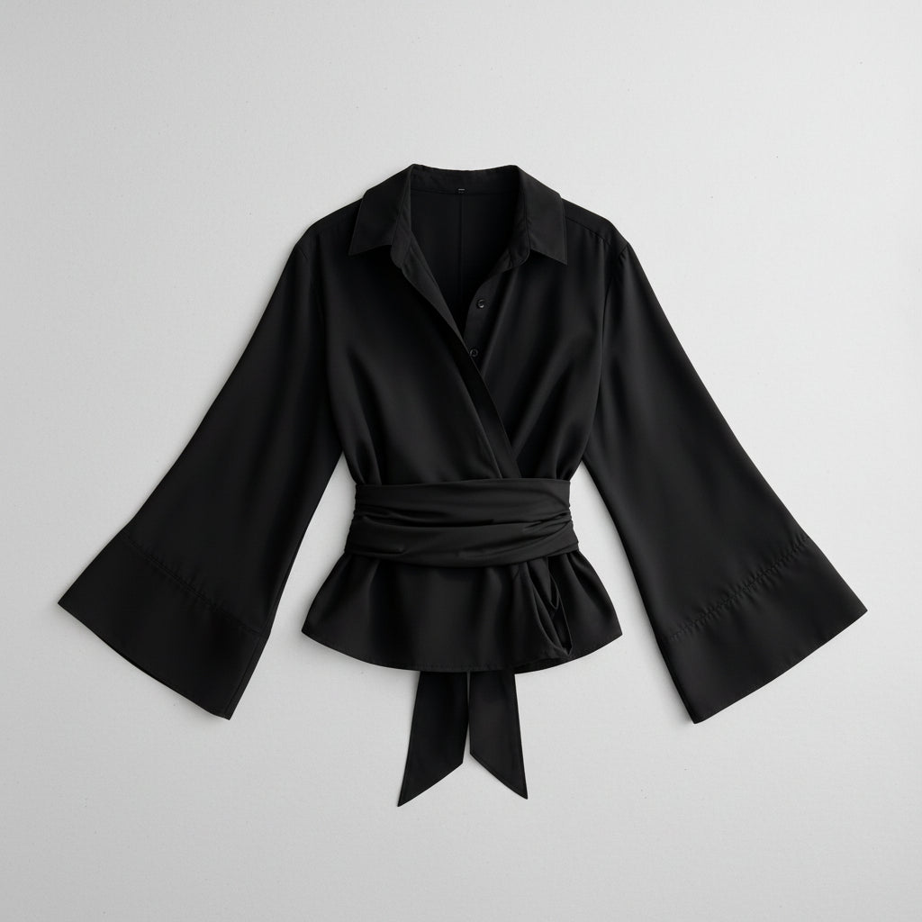 Wrap Blouse Jade Zwart