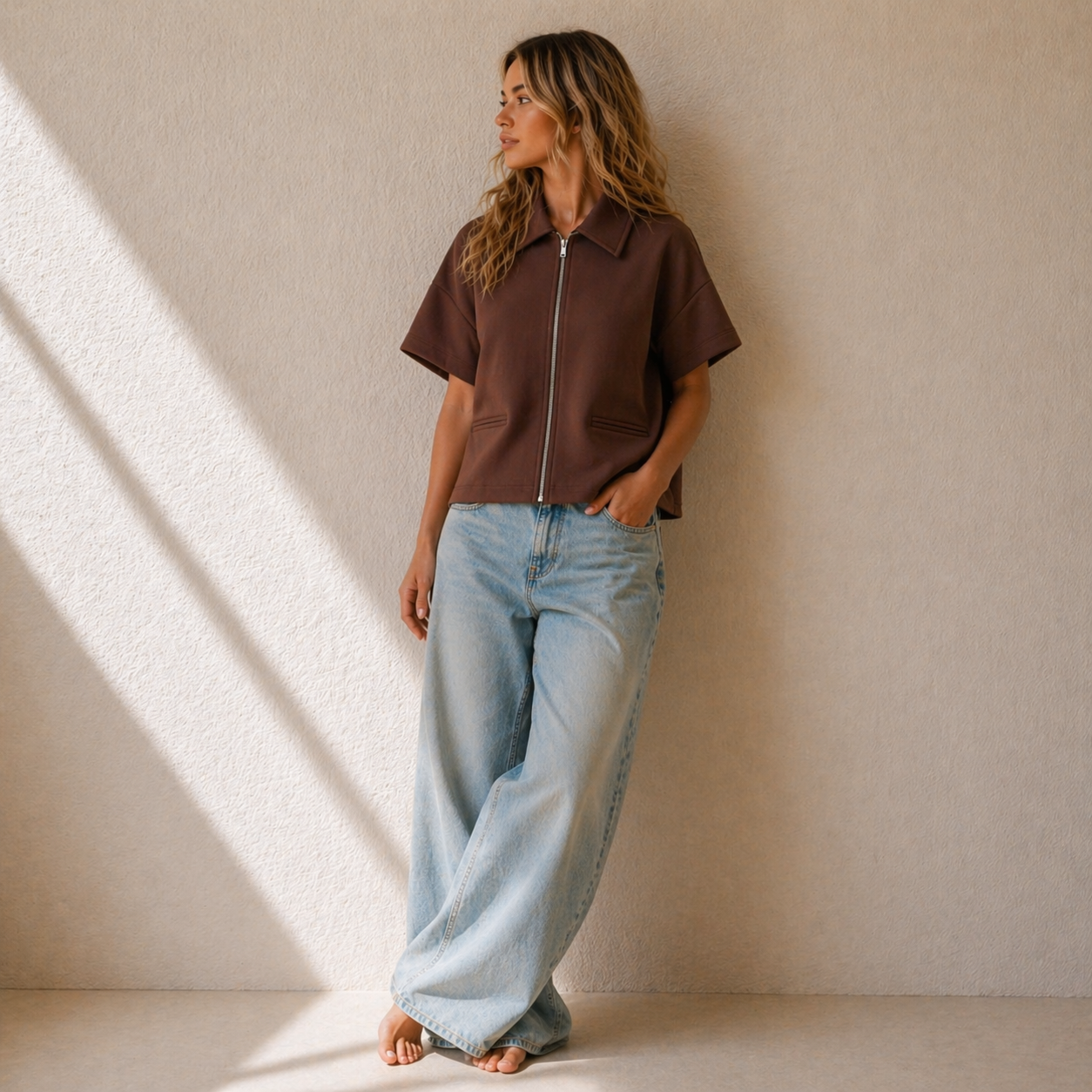 Zip-up Top Fiona Bruin