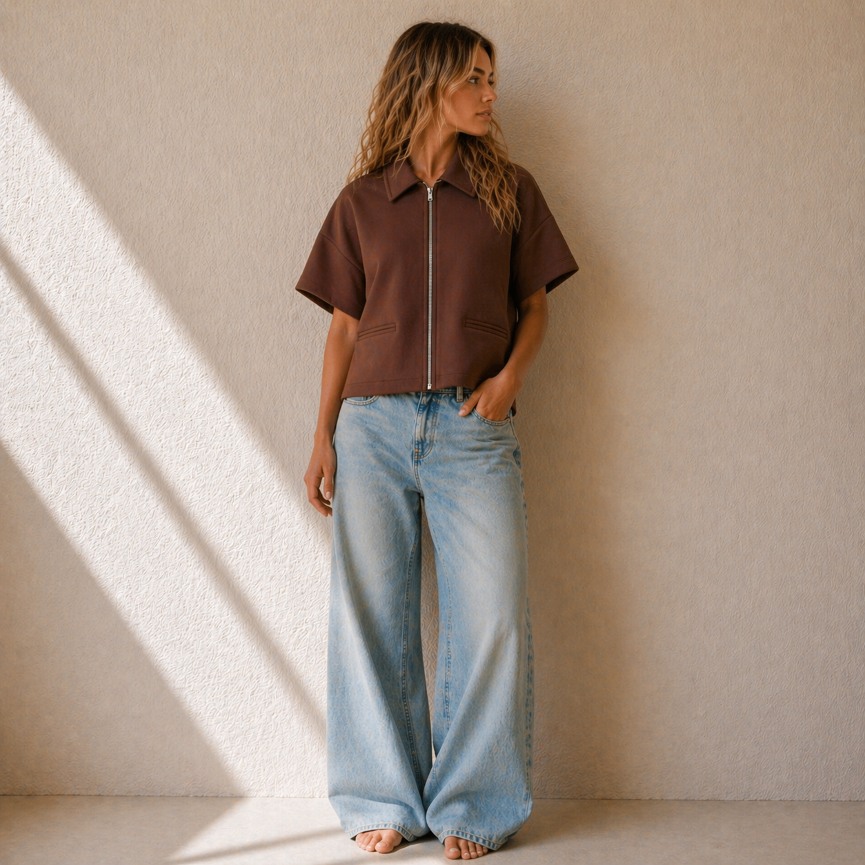 Zip-up Top Fiona Bruin