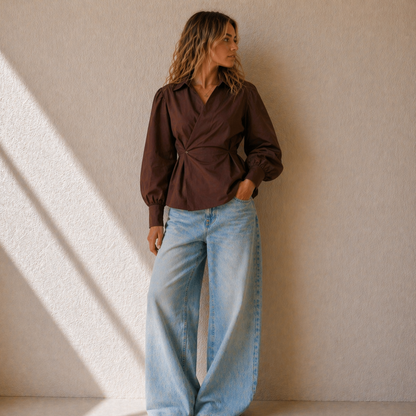 Wrap Blouse Luna Bruin