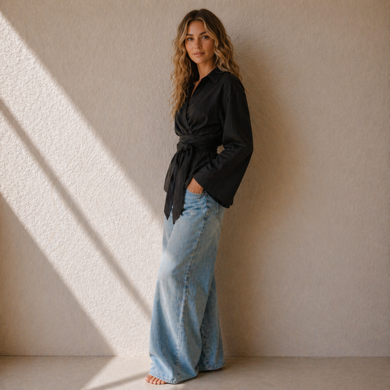 Wrap Blouse Jade Zwart