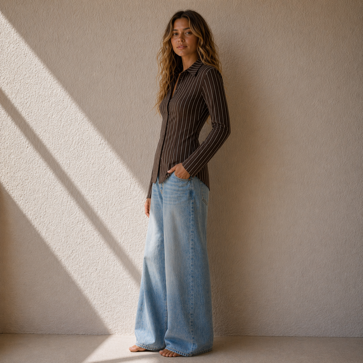 Gestreepte blouse Amara