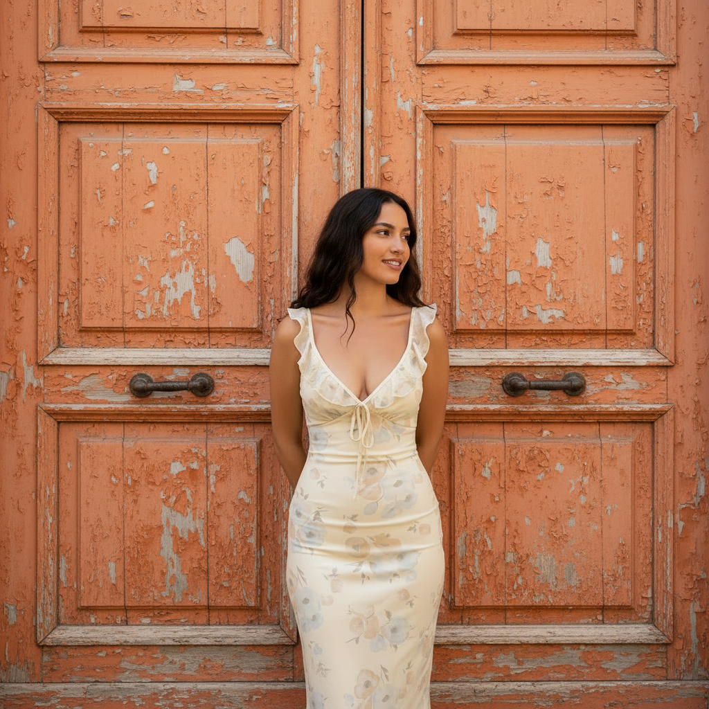 Floral midi jurk Limoncello