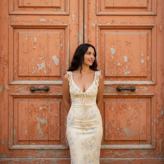 Floral midi jurk Limoncello