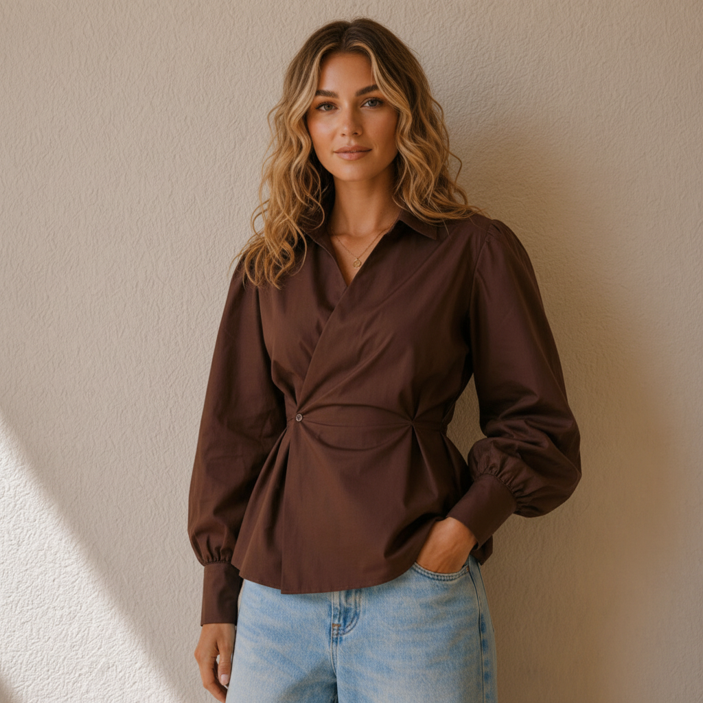 Wrap Blouse Luna Bruin