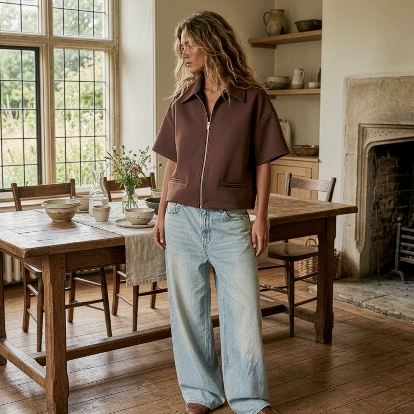Zip-up Top Fiona Bruin