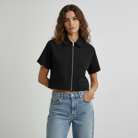 Zip-up Top Fiona - Black