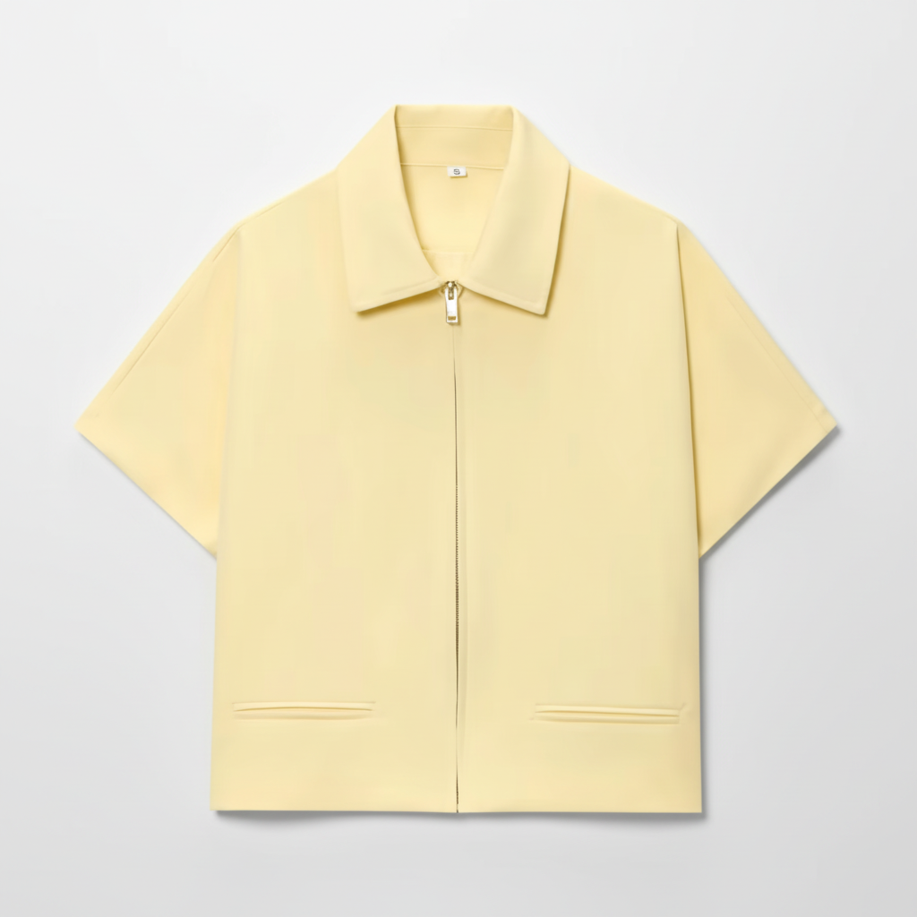 Zip-up top Fiona- Butter Yellow
