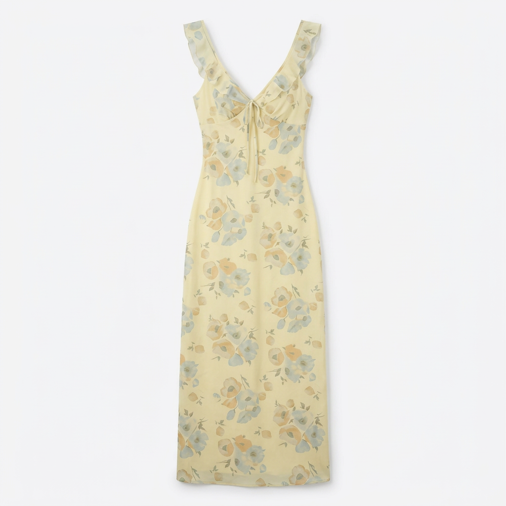 Floral midi jurk Limoncello