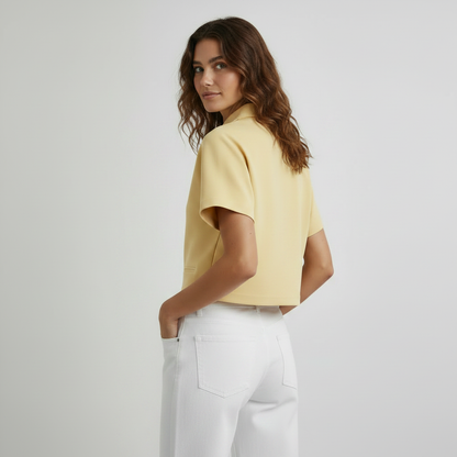 Zip-up top Fiona- Butter Yellow