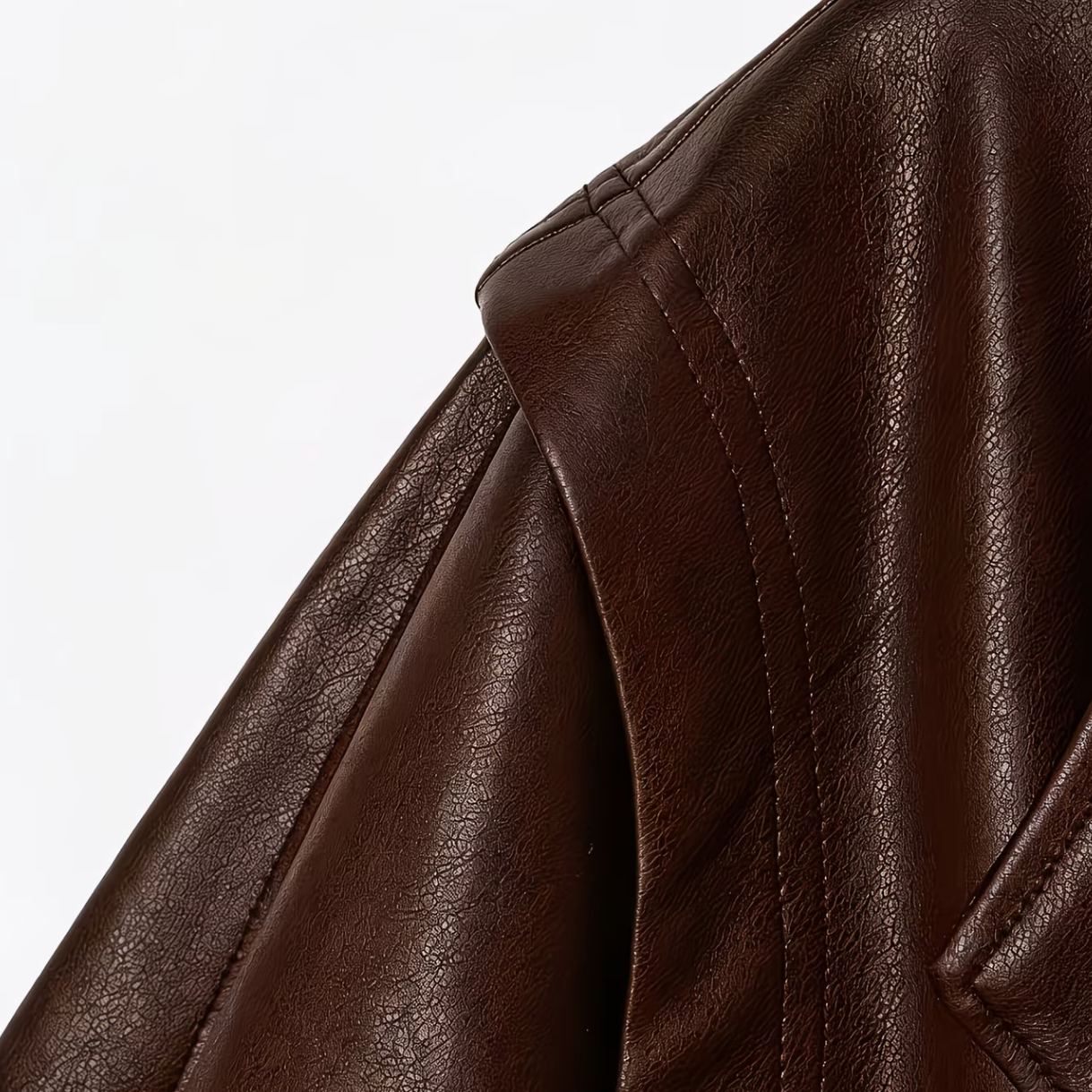 Faux Leather jas met fitted waist Bruin